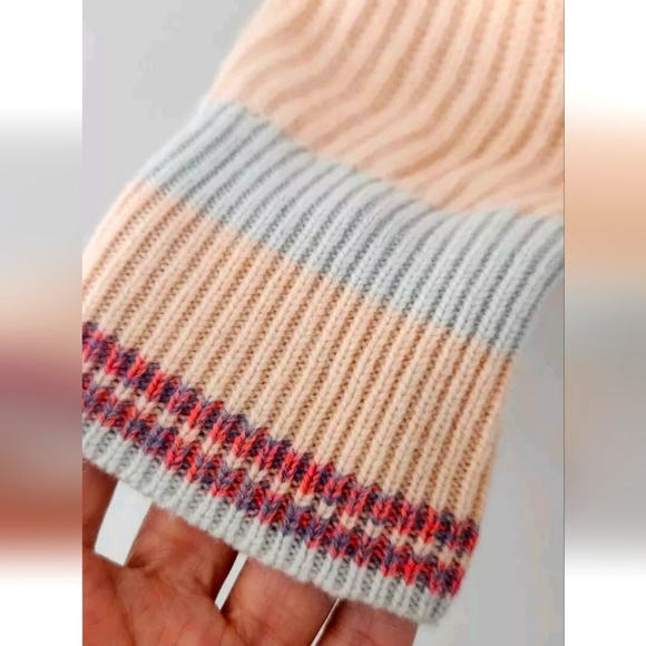 J. Crew 100% Cashmere Ribbed Crewneck SweaterStripped Soft Colors! Size S - Picture 4 of 6